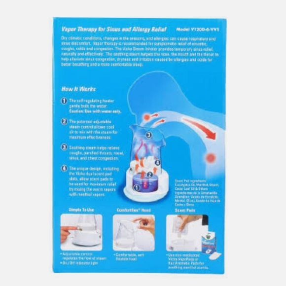New in Box Vicks Steam Inhaler At Home Remedy Relief - Picture 3 of 4